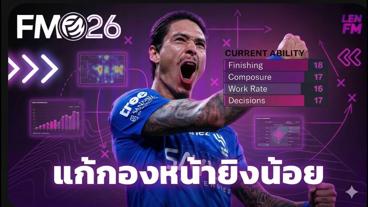 วิธีแก้ปัญหา กองหน้ายิงน้อย FM26